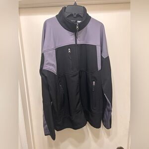 Snozu Ski Winter Jacket Mens Size M Vintage Outdoor Fleece Full Zip Black Purple